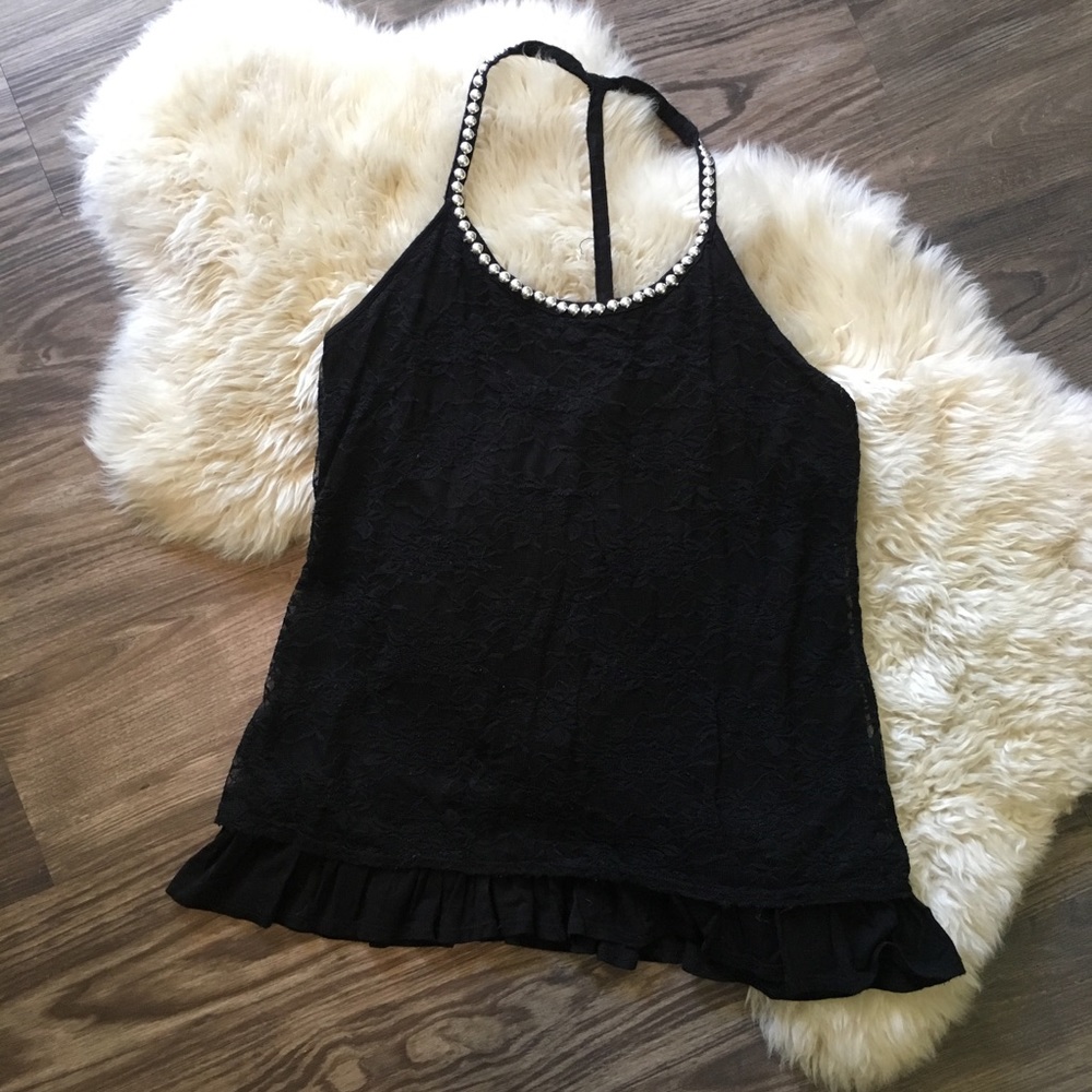 Daytrip Lace Tank with Ruffles